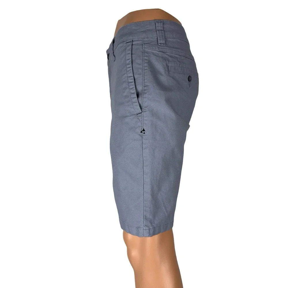 Stio Mens 33 Shorts Organic Cotton Stretch Casual Blue Gray Inseam 10